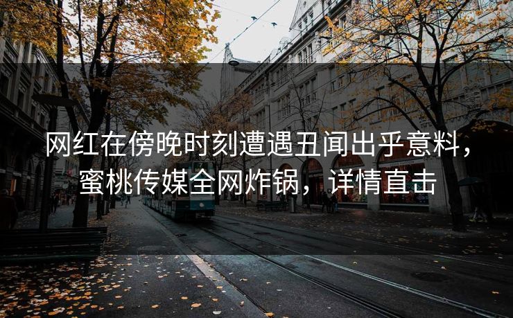 网红在傍晚时刻遭遇丑闻出乎意料，蜜桃传媒全网炸锅，详情直击